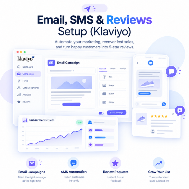 Email, SMS & Reviews Setup (Klaviyo)