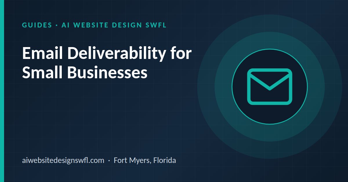 Illustration of an envelope icon beside the article title: Email Deliverability for Small Businesses