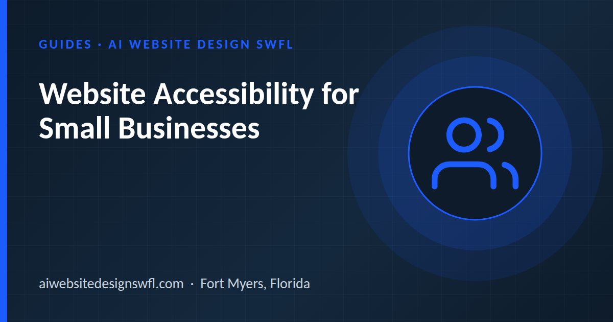 Illustration of a people icon beside the article title: Website Accessibility for Small Businesses
